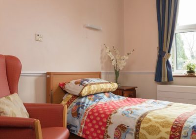 A typical bedroom at Lukestone Care Home.