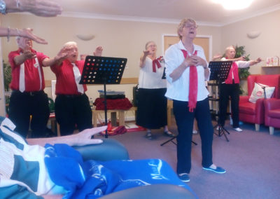 Musical Group The Spare Parts singing and performing at Hengist Field Care Home