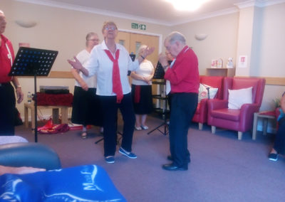 Musical Group The Spare Parts singing and performing at Hengist Field Care Home