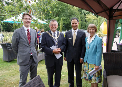 Martin Barrett (Managing Director) and Mario Taherian (Princess Christian Manager) with the Mayor for the Home's Investors In People Gold Award presentation in 2016