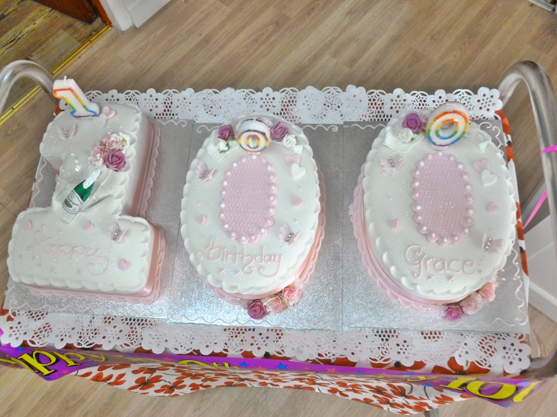 100th birthday cake – beautifully decorated numbers