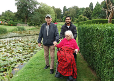 Lukestone Care Home residents and staff taking a stroll through the grounds at Hever Castle