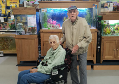 Lukestone Care Home residents looking round the Aquarium at Notcutts