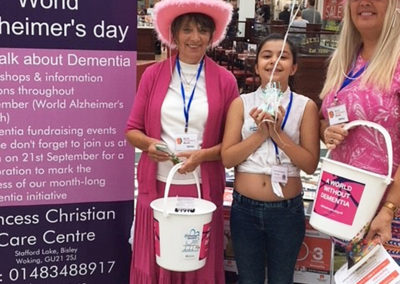 The Princess Christian Care Home team raising awareness of Dementia in Camberley town centre