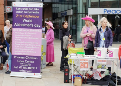 The Princess Christian Care Home team raising awareness of Dementia in Woking town centre