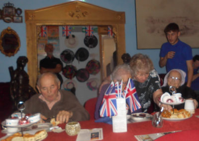 Woodstock Residential Care Home residents enjoying afternoon tea during an outing to the Blue Town Heritage Museum