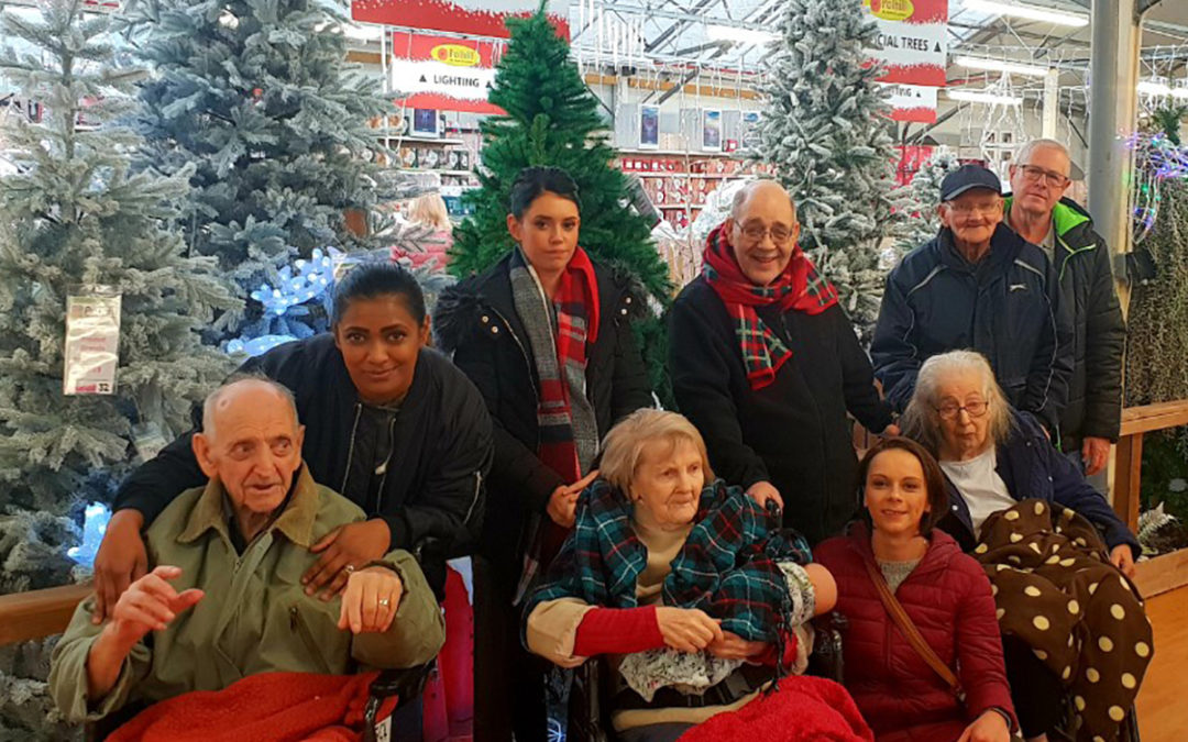 Lukestone Care Home residents enjoy a festive trip to Polhill Garden Centre