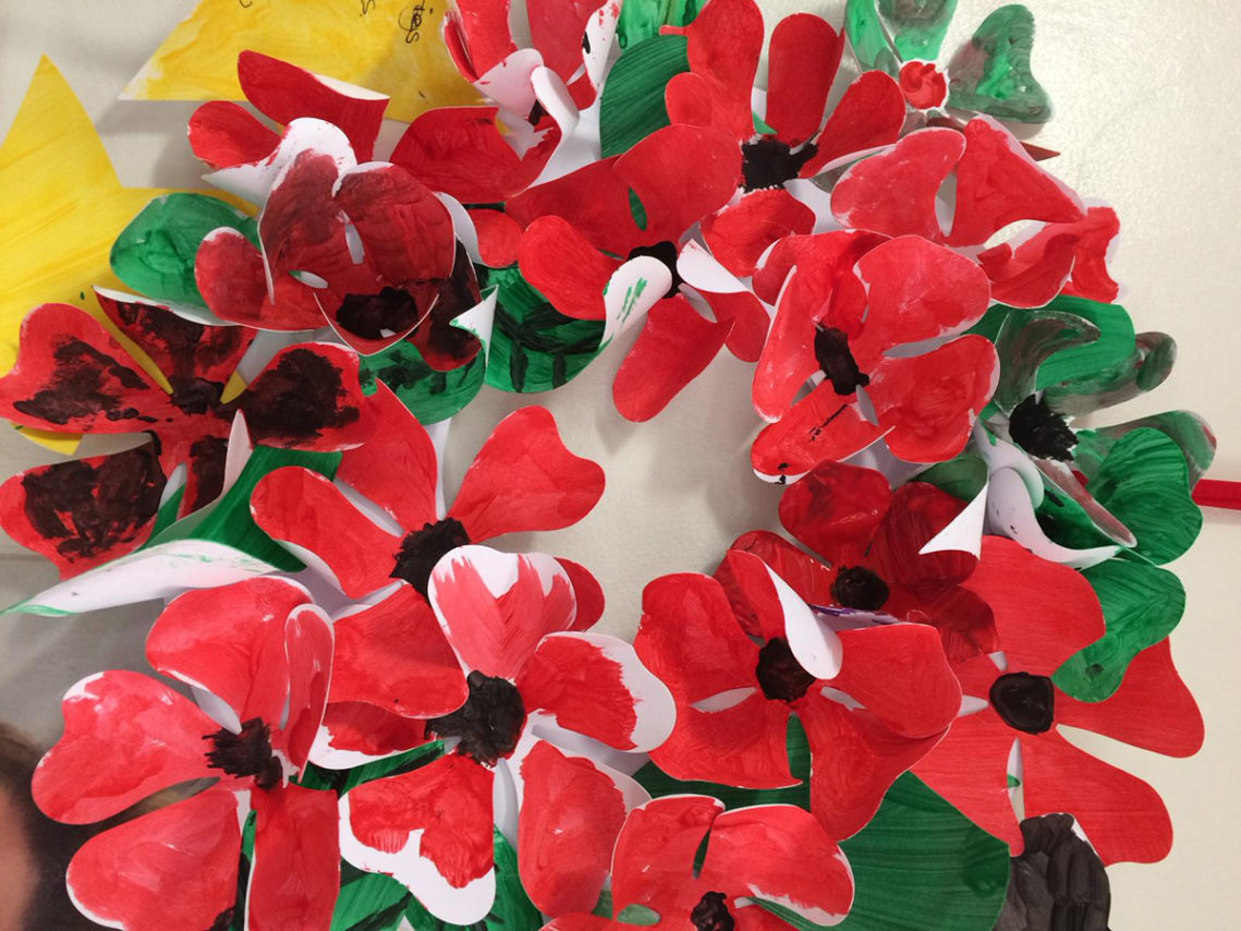 A colourful poppy display painted by Meyer House Care Home residents