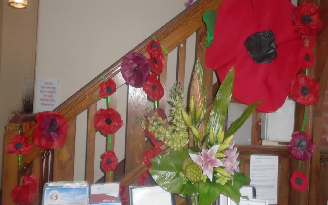 Remembrance Day crafts at Woodstock Residential Care Home