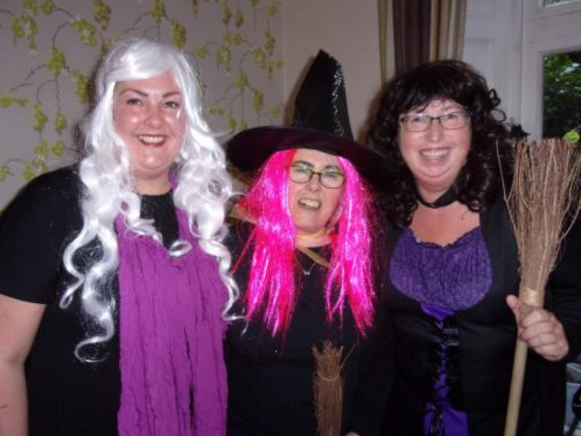 The Activities Team ladies at Loose Valley Care Home in Halloween fancy dress