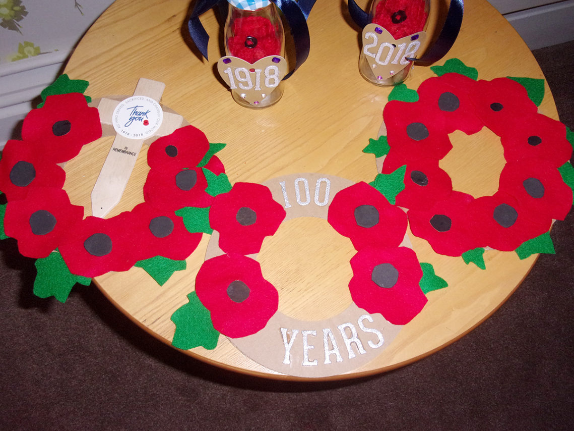 Loose Valley's Care Home commemorative Poppy display 2018