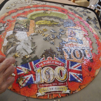 Close up of a a commemorative wartime jigsaw puzzle