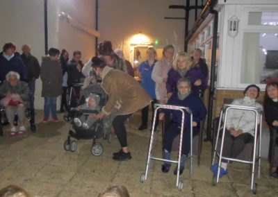 Woodstock residents and relatives gathered in the garden for their fireworks display
