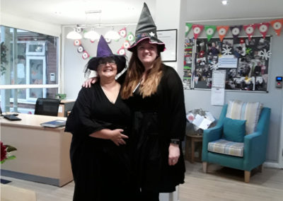 Abbotsleigh staff in scary Halloween witch costumes