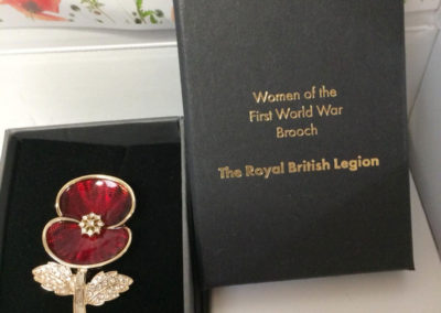 Meyer House Care Home Manager Gill purchased a special Women of the War brooch