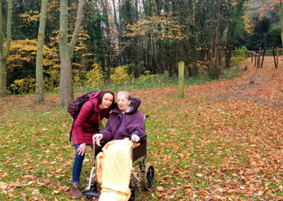 Lukestone Care Home residents at Capstone Park enjoying the autumn colours