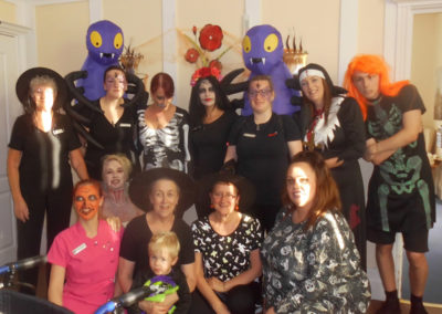 The staff team at Woodstock Residential Care Home dressed for Halloween