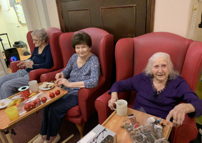 Lulworth House Residential Care Home residents with festive decorations