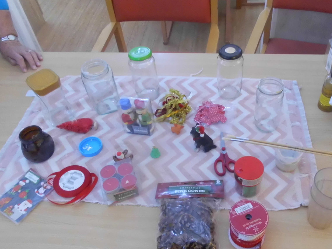Woodstock Residential Care Home Christmas Craft materials laid out on the table