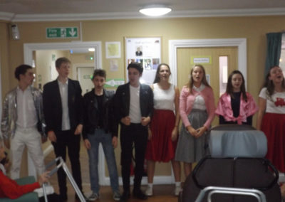 St John the Baptist School pupils performing Grease for Princess Christian residents