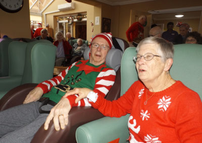 Princess Christian resident and visitor wearing festive jumpers