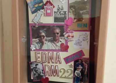 Resident Edna's memory box containing old photos