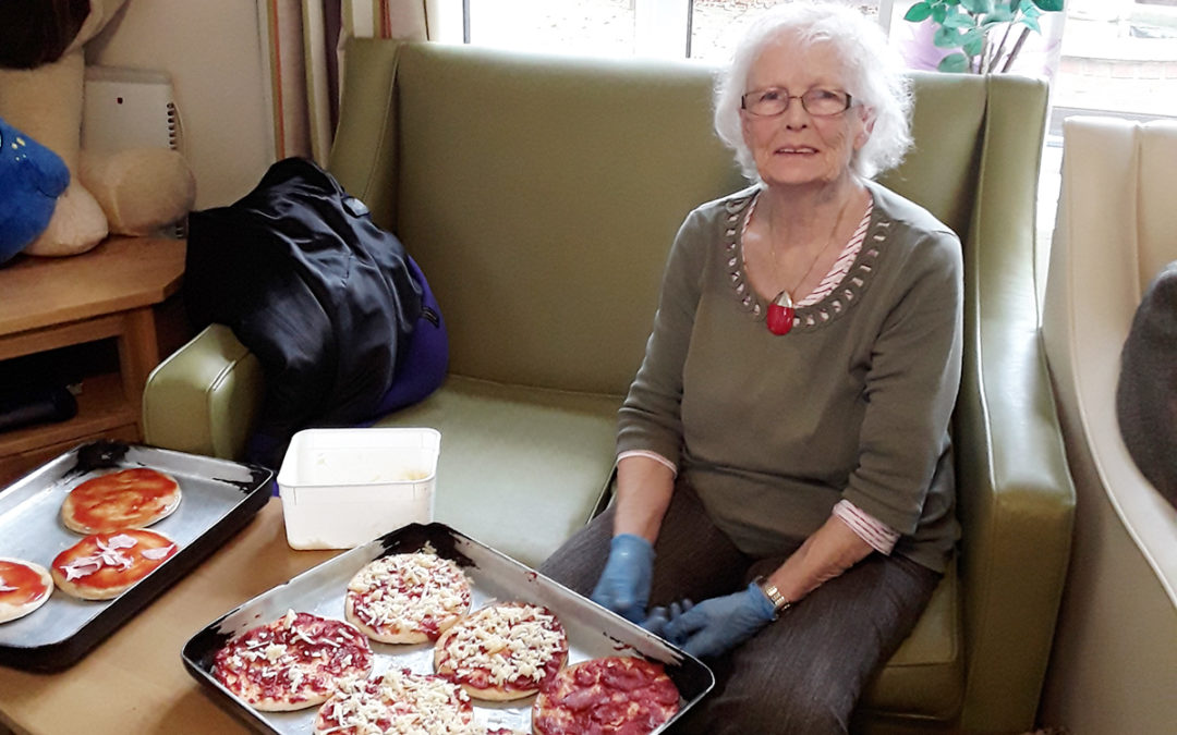 Pizza making at Lulworth House Residential Care Home