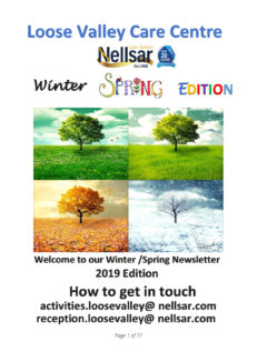 Loose Valley Care Home Winter Spring Newsletter