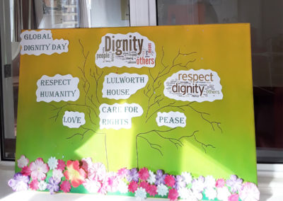 A Dignity Tree Poster created at Lulworth House Residential Care Home