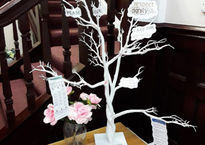 A Dignity Tree sculpture created at Lulworth House Residential Care Home