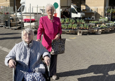 Two ladies from Lulworth House browsing round Maidstone Market