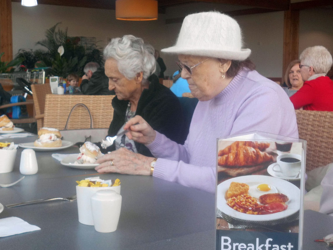 Residents enjoying a scone at Dobbies Garden Centre 1