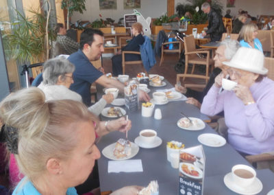 Residents enjoying a scone at Dobbies Garden Centre 4