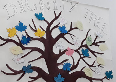 The Woodstock Dignity Tree on the wall in the main dining room area