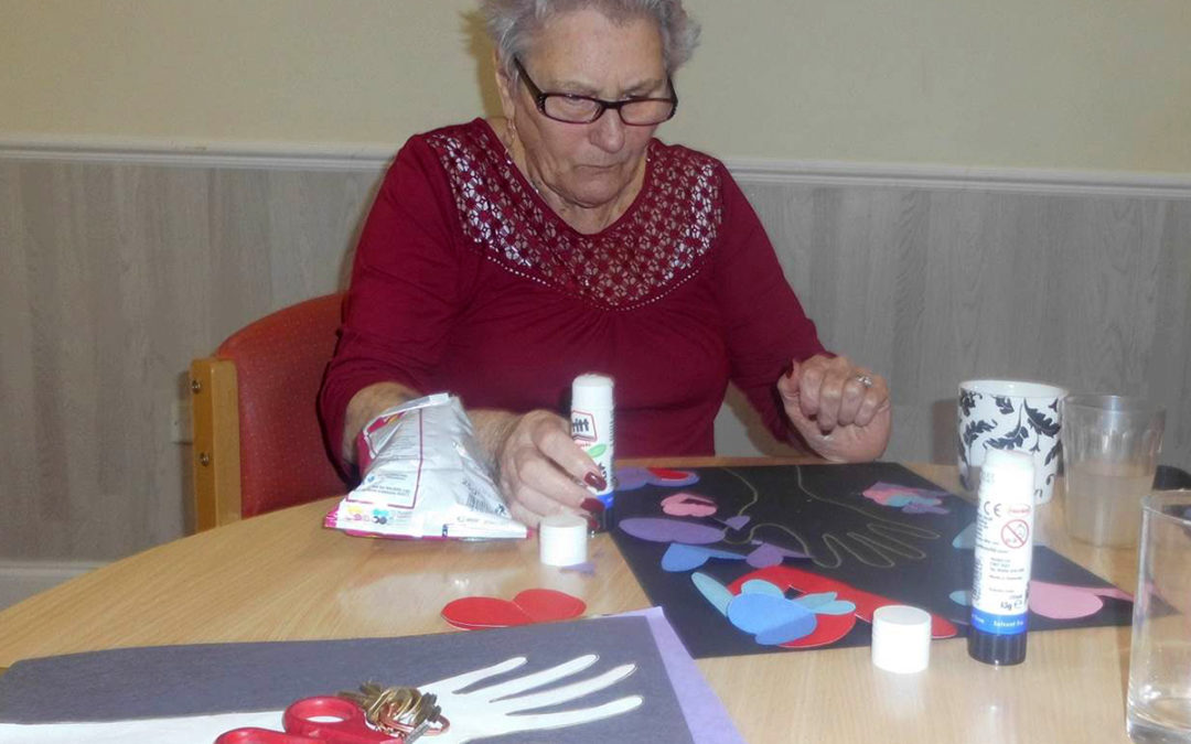 Preparing for Valentines Day at Woodstock Residential Care Home