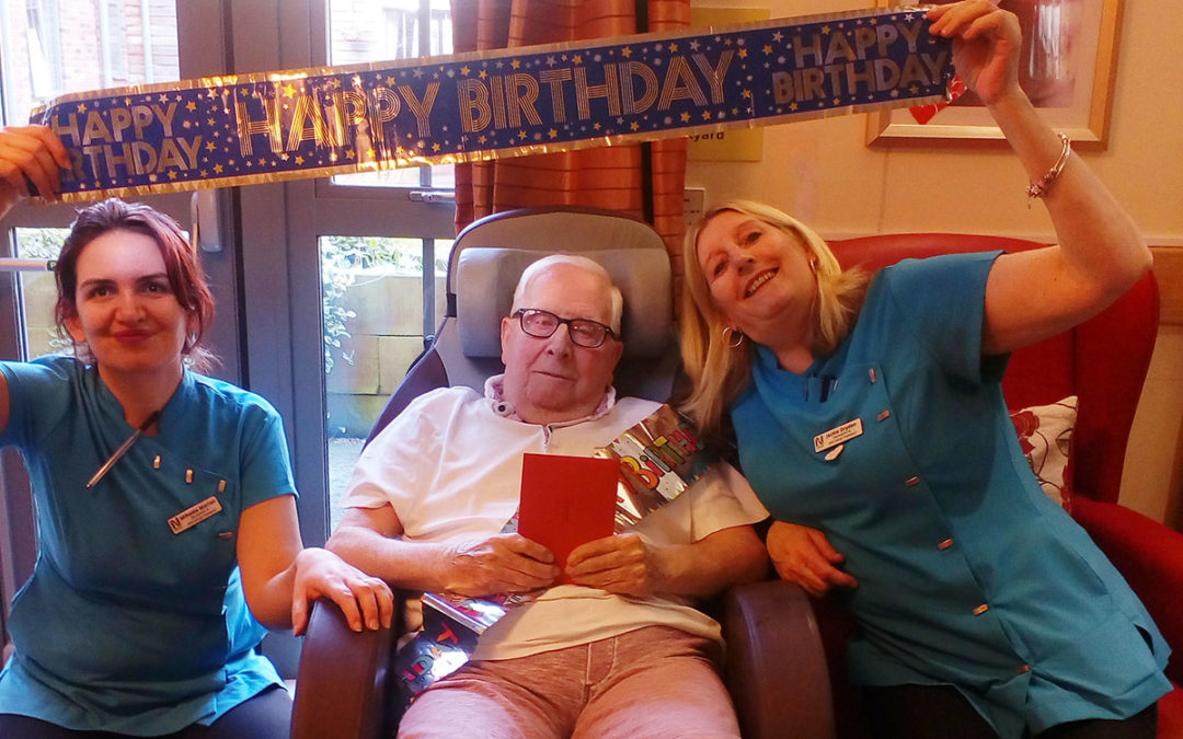 Celebrating birthdays and Nutrition and Hydration Week at Hengist Field Care Home