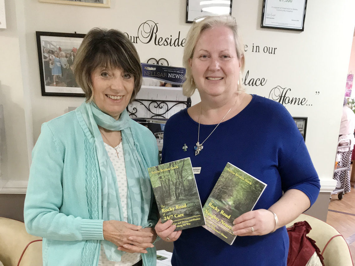 Author Sylvia Bryden-Stock with a staff member at Meyer House Care Home