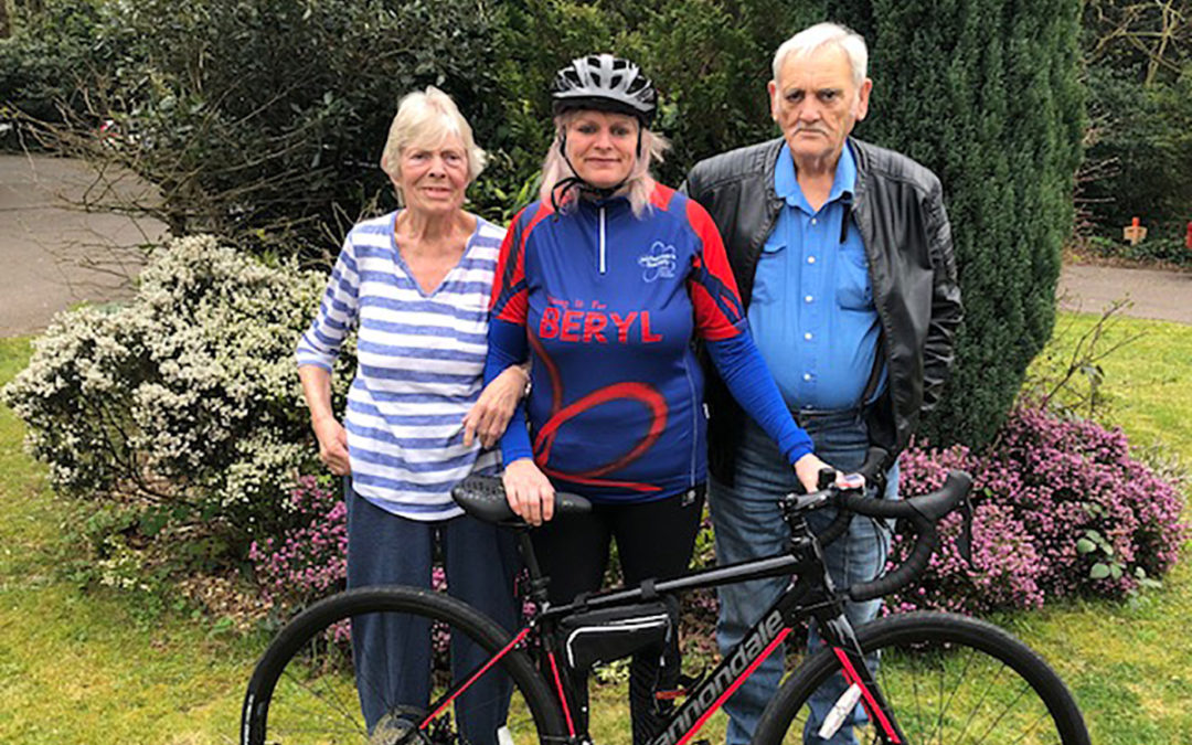 The Old Downs Residential Care Home get behind Samantha and her cycle