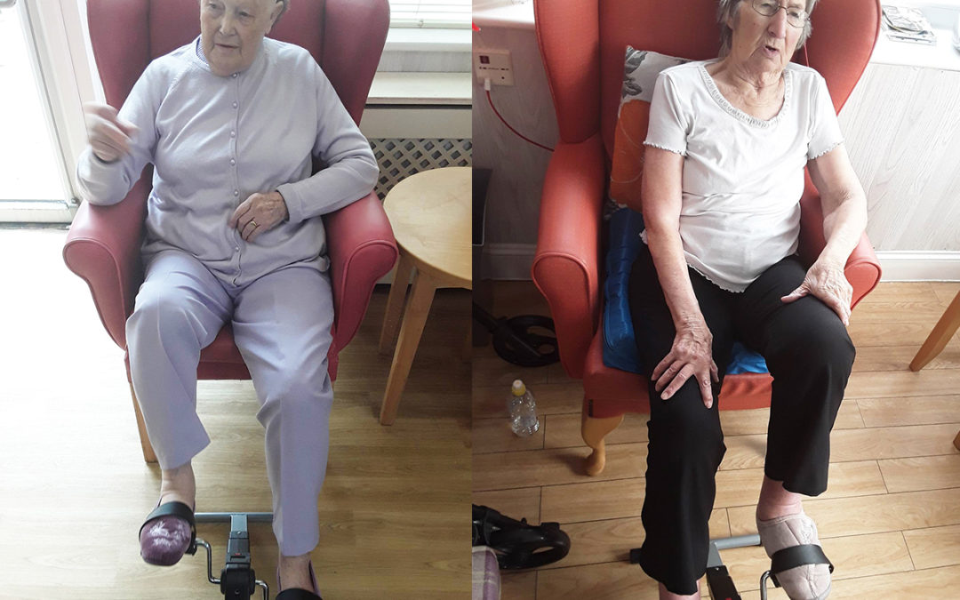 Seated cycling at Woodstock Residential Care Home