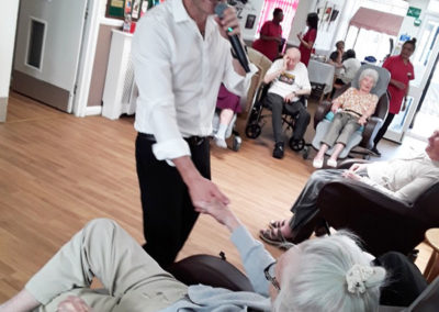 Singer Kevin Walsh entertains residents at Meyer House Care Home 1