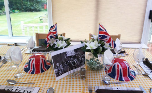 VE Day display in the Silverpoint Court dining room