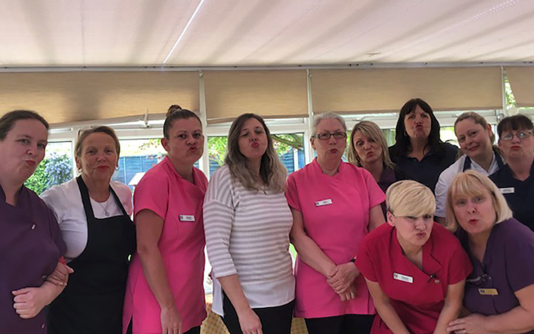 Staff pucker up at Silverpoint Court Residential Care Home