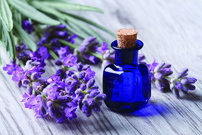 Lavender & Essiantial Oils blue bottlee