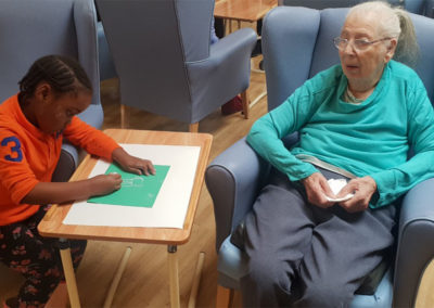 Arts and crafts with Cece's Rainbow Kids at Lukestone Care Home 2
