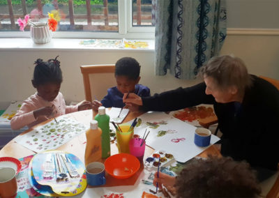 Arts and crafts with Cece's Rainbow Kids at Lukestone Care Home 6