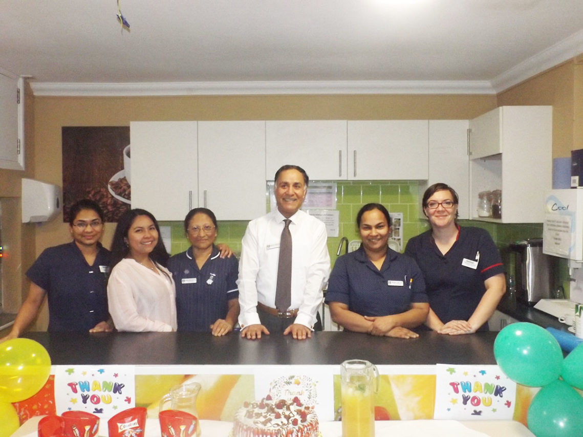 Princess Christian Care Home nurses with Manager Mario Taherian