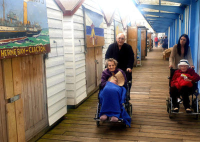 Staff and residents enjoying the art at Herne Bay pier