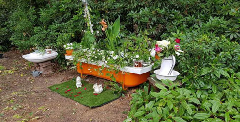 Themed garden planter at Abbotsleigh Care Home
