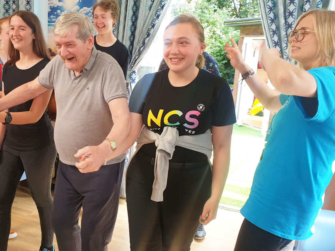 National Citizen Service young adults with residents at Lukestone Care Home