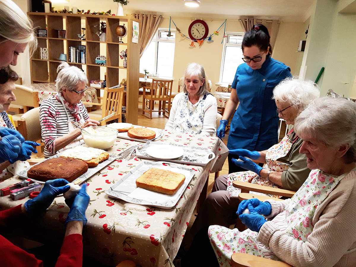 Lulworth House Residential Care Home residents enjoy baking and a pop up shop